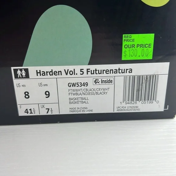 Mens Adidas Harden Vol. 5 Futurenatural Polka Dot Running Athletic Sneakers Sz 8 - Picture 9 of 9